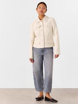 Whistles Petite Lucie Boucle Jacket, Ivory, Ivory