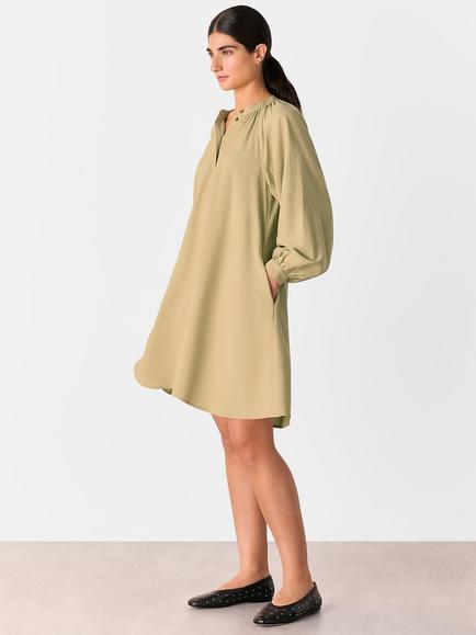 Whistles Full Volume Gathered Dress, Sage Green, Sage Green