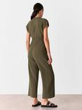Whistles Drawstring Waist Sleeveless Jumpsuit, Khaki