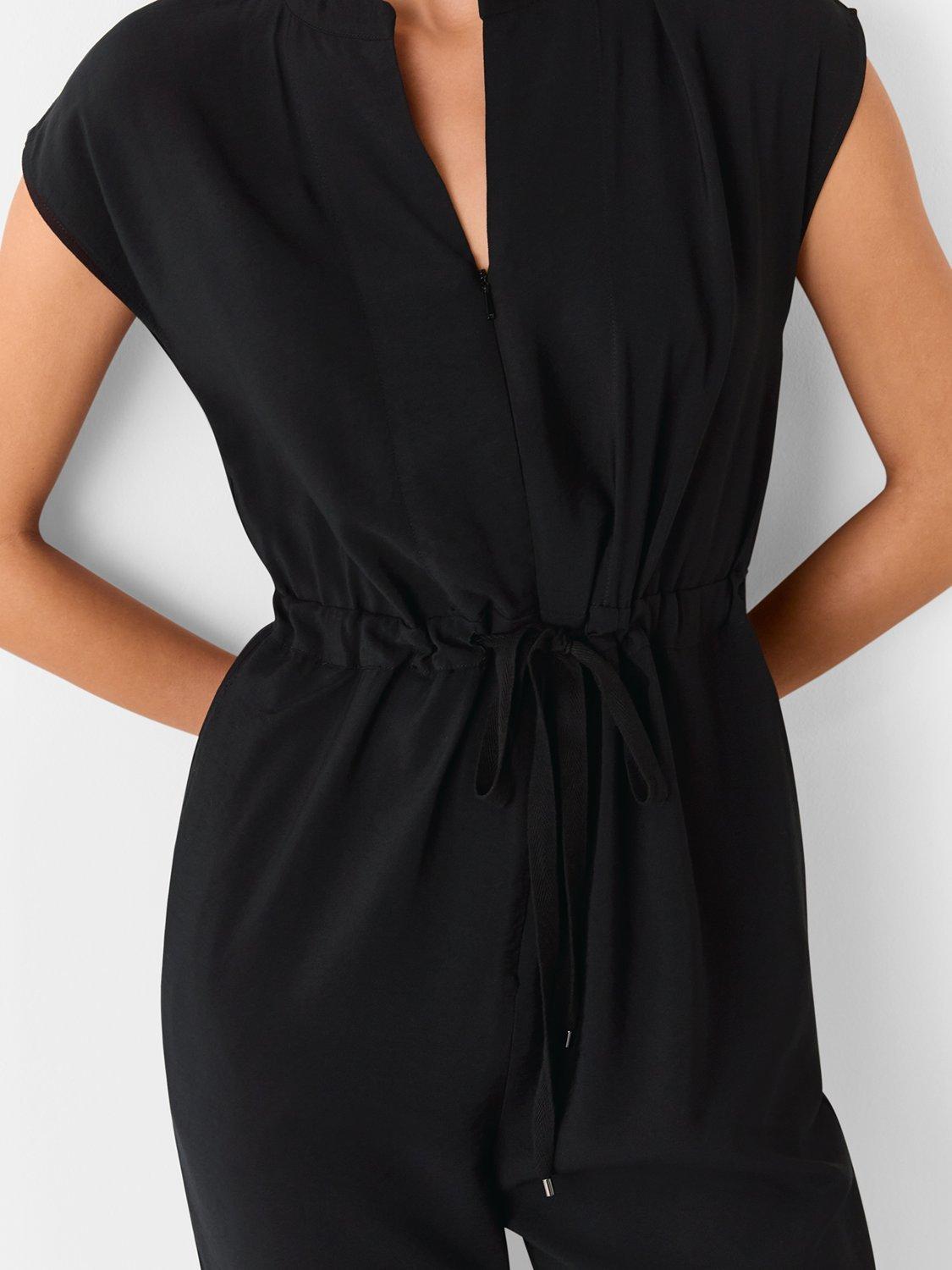 Product image 4 of 5, which shows Whistles Sleeveless Drawstring Jumpsuit, Black, 6