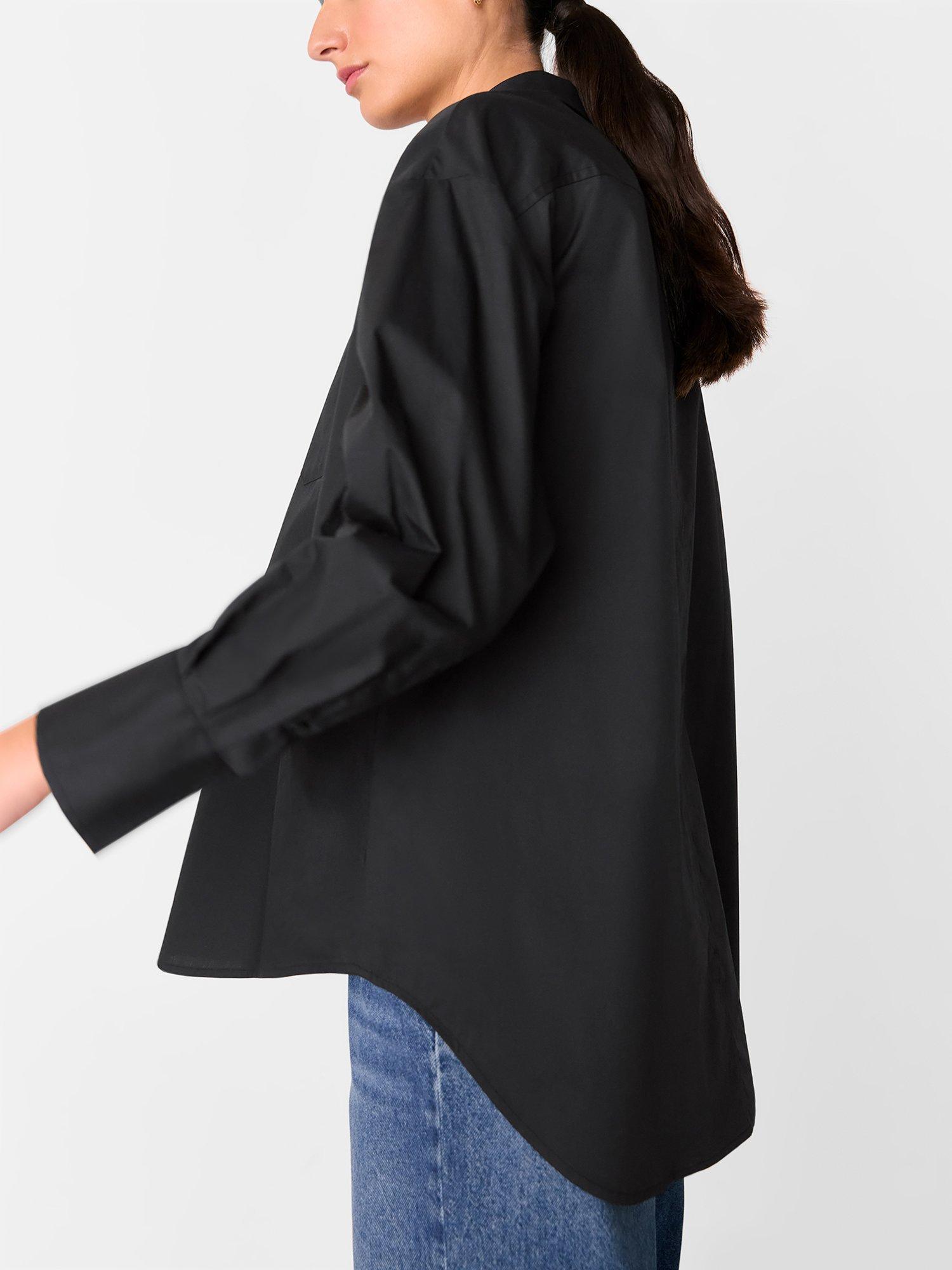 Product image 2 of 5, which shows Whistles Oversized Long Sleeve Shirt, Black, 6