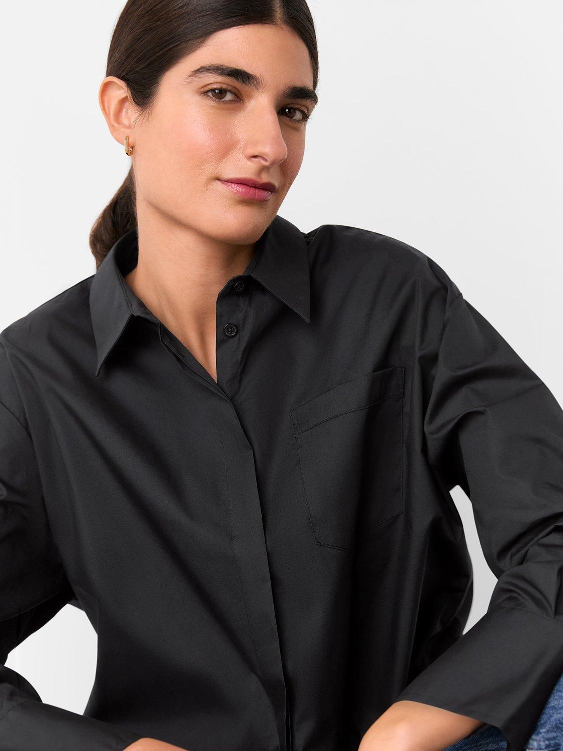 Product image 4 of 5, which shows Whistles Oversized Long Sleeve Shirt, Black, 6