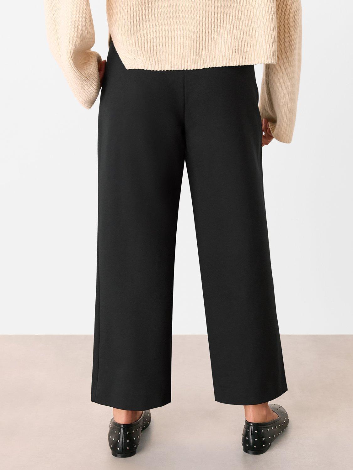Product image 2 of 5, which shows Whistles Petite Camilla Wide Leg Trousers, Black, 6