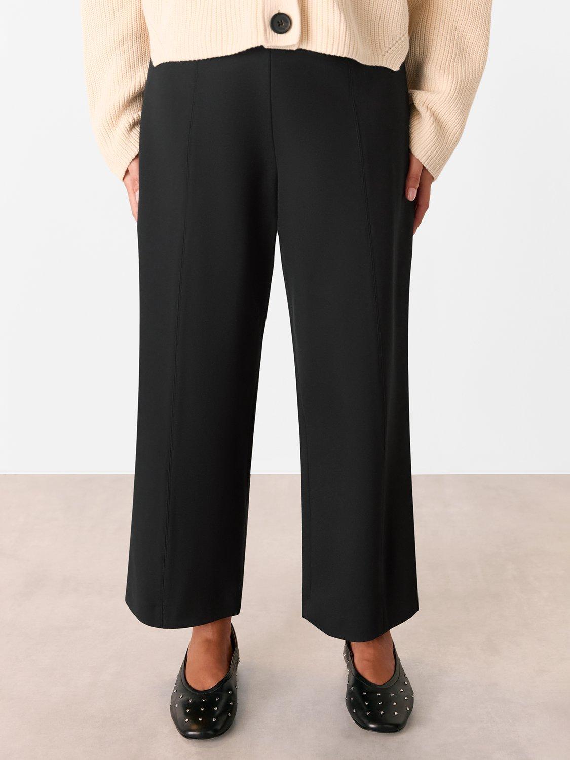 Product image 3 of 5, which shows Whistles Petite Camilla Wide Leg Trousers, Black, 6