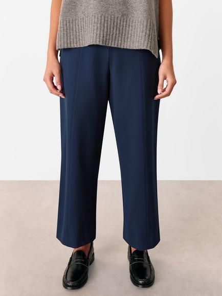 Whistles Petite Camilla Wide Leg Trousers, Navy, Navy
