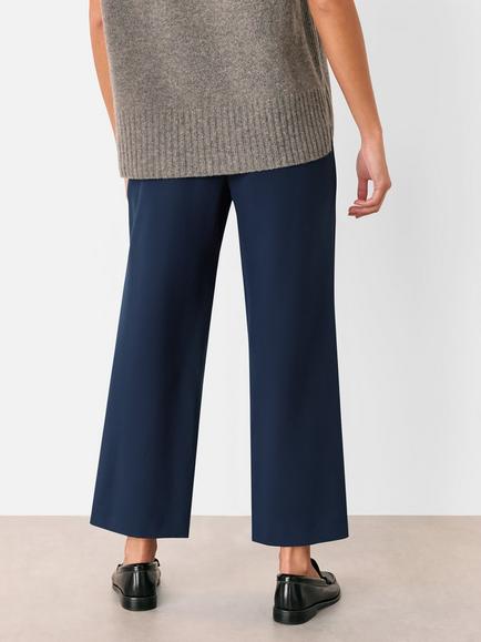 Whistles Petite Camilla Wide Leg Trousers, Navy - view 2, Navy