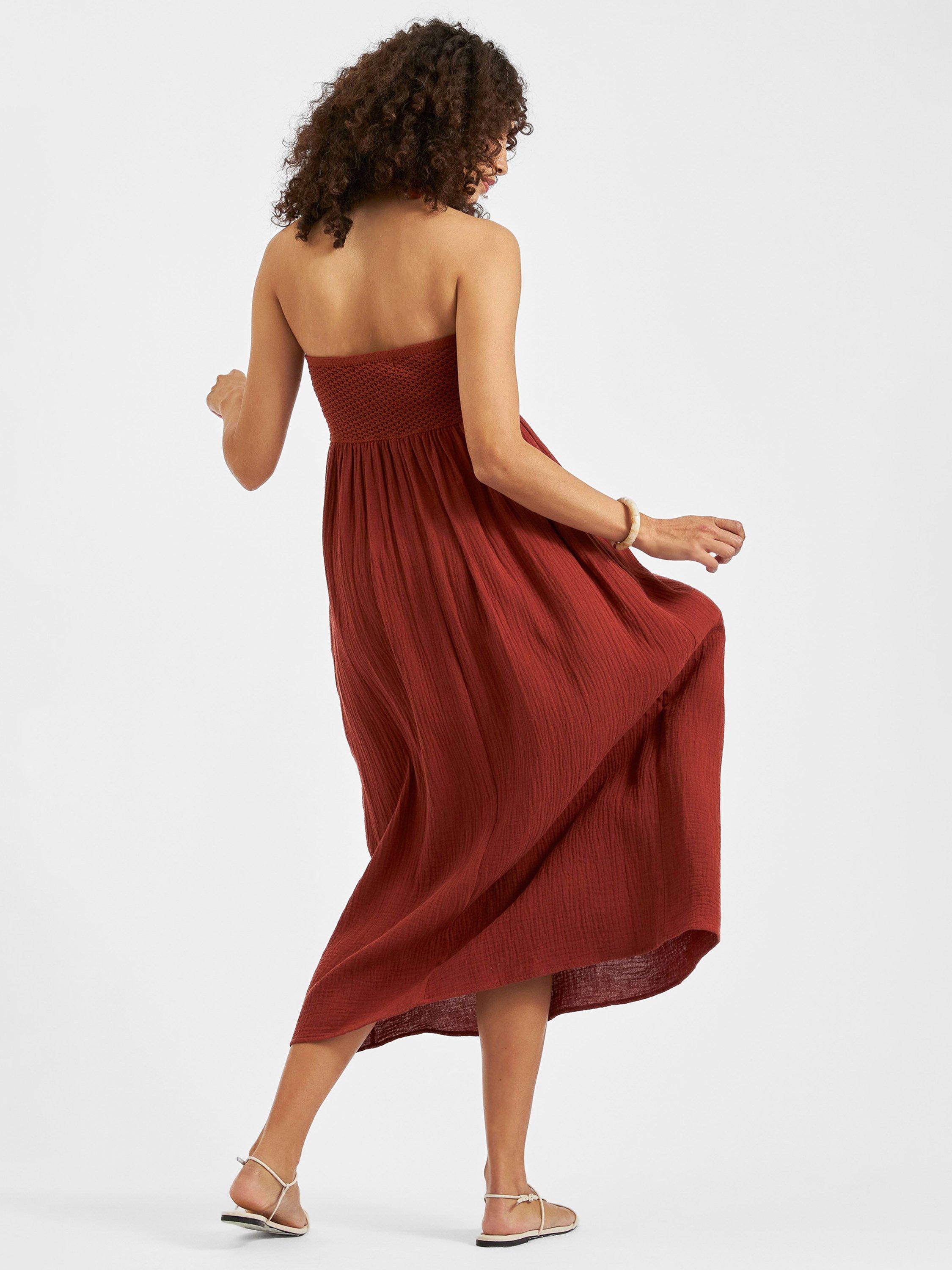 Product image 5 of 7, which shows Ripe Evie Crochet Maternity Dress, Amber, XS