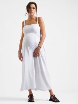 Ripe Simone Tie Linen Rich Maternity Dress, White, White