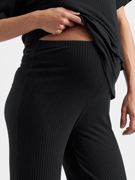 Ripe Cindy Ribbed Maternity Trousers, Black - view 2, Black