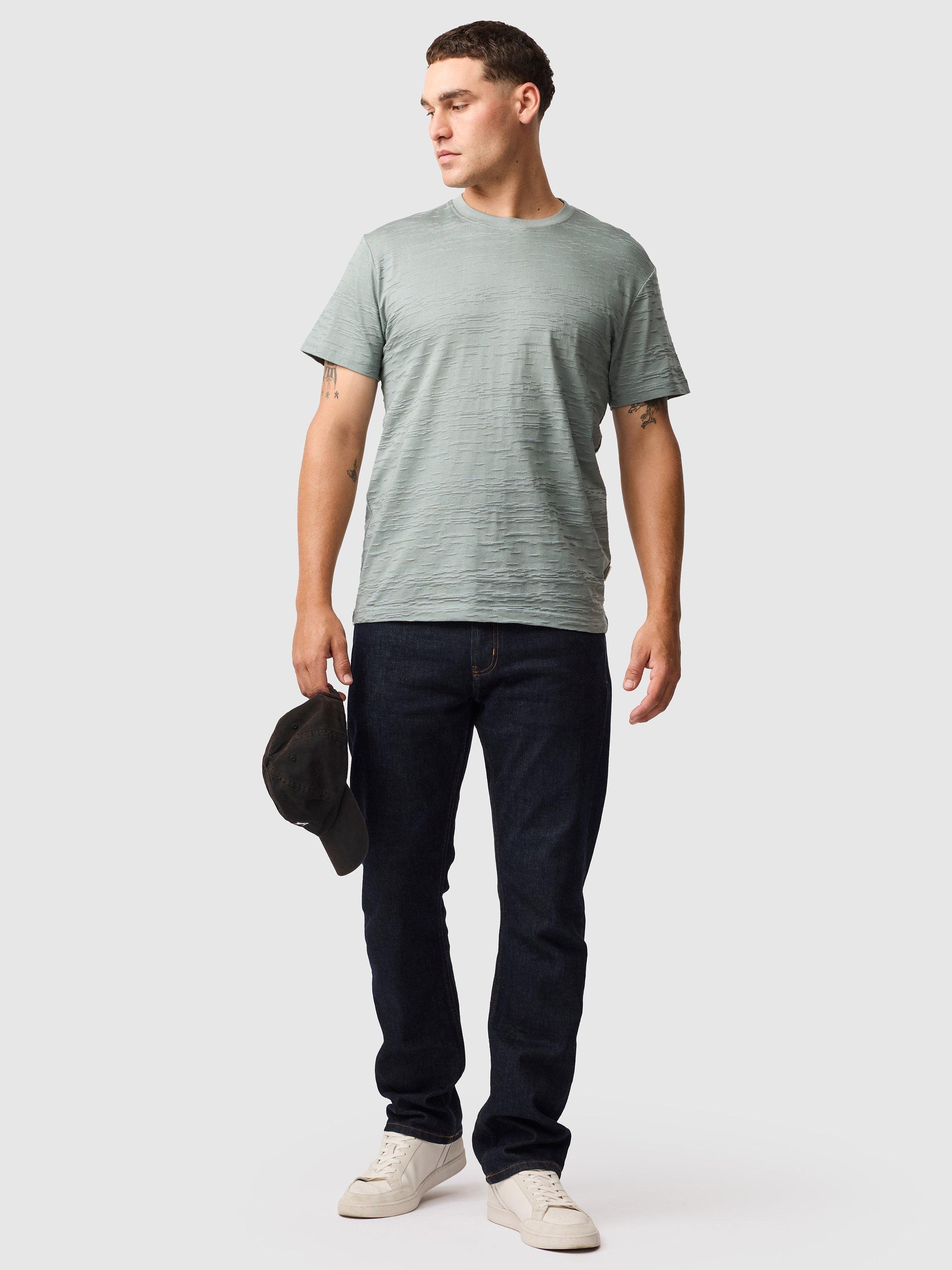 Product image 2 of 6, which shows Rodd & Gunn Leith Valley Cotton Slim Fit Abstract T-Shirt, Sage Green, XS