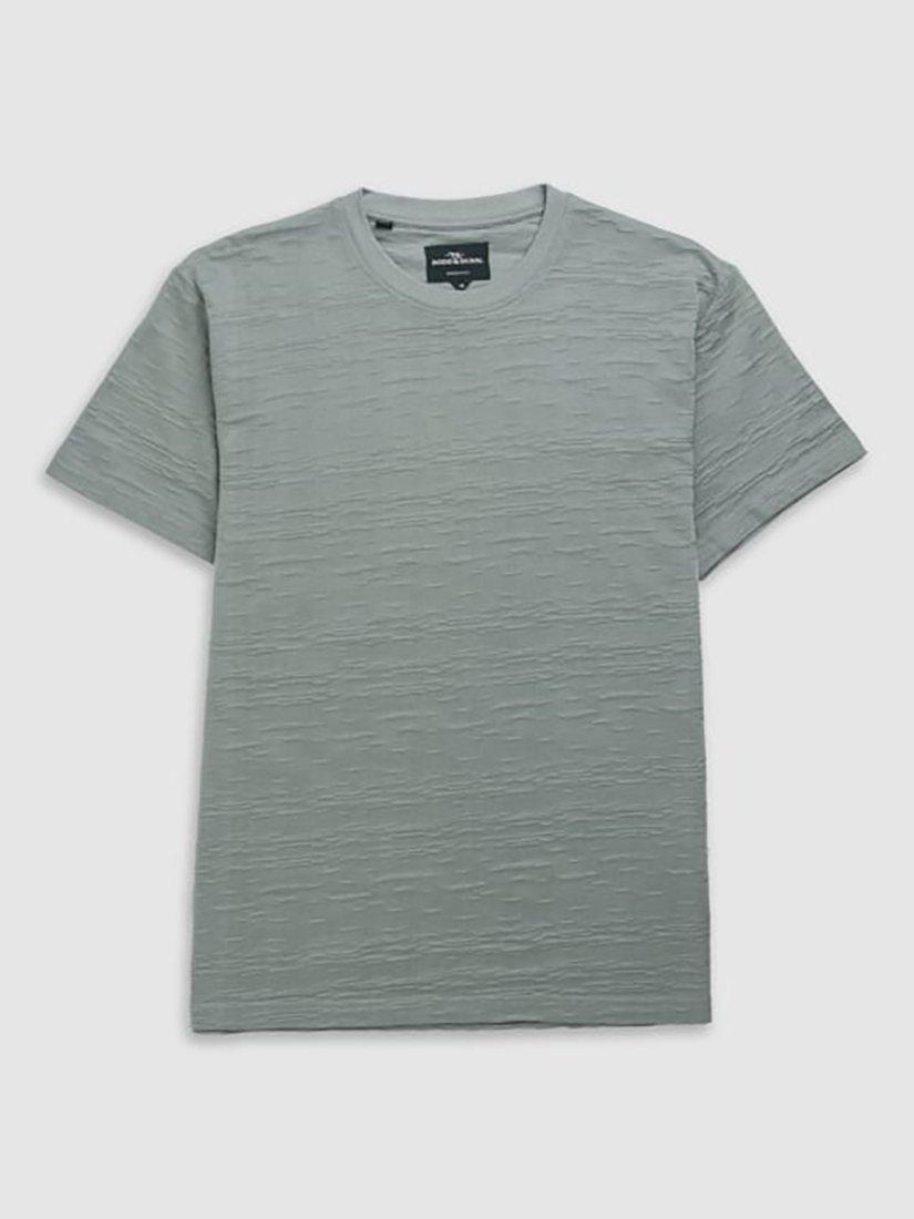 Product image 5 of 6, which shows Rodd & Gunn Leith Valley Cotton Slim Fit Abstract T-Shirt, Sage Green, XS
