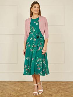 Yumi Knitted Open Neck Bolero Cardigan - view 2, Blush