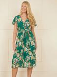 Yumi Floral Pleated Wrap Dress