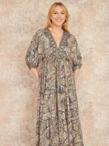 Yumi Paisley Kimono Dress, Multi, Multi