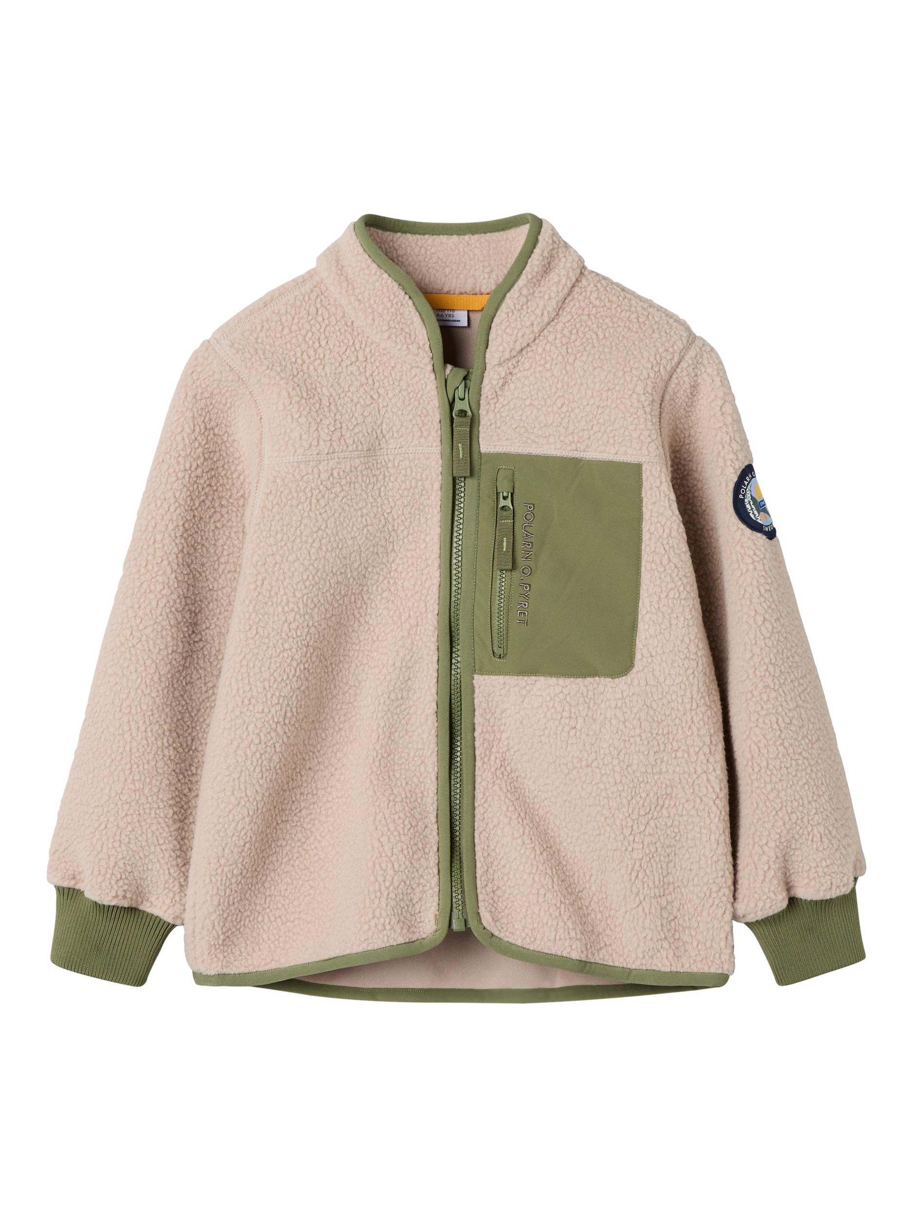 Product image 2 of 5, which shows Polarn O. Pyret Kids' Teddy Jacket, Natural, 1-2 years