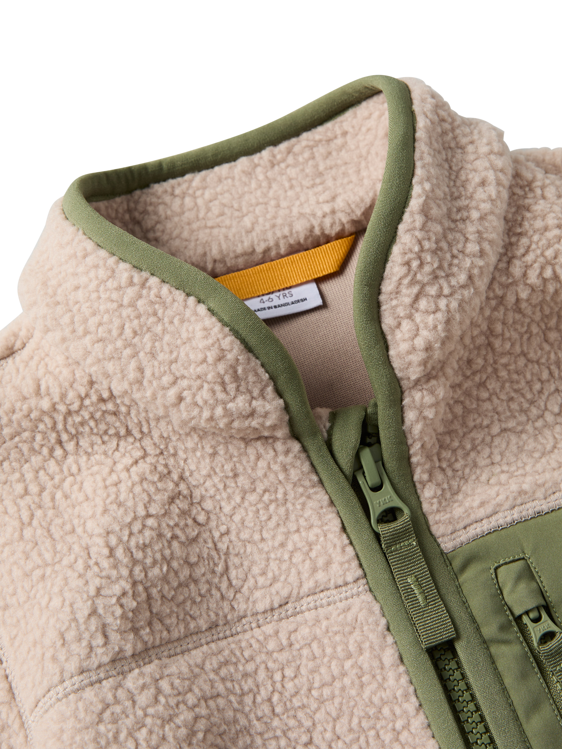 Product image 3 of 5, which shows Polarn O. Pyret Kids' Teddy Jacket, Natural, 1-2 years