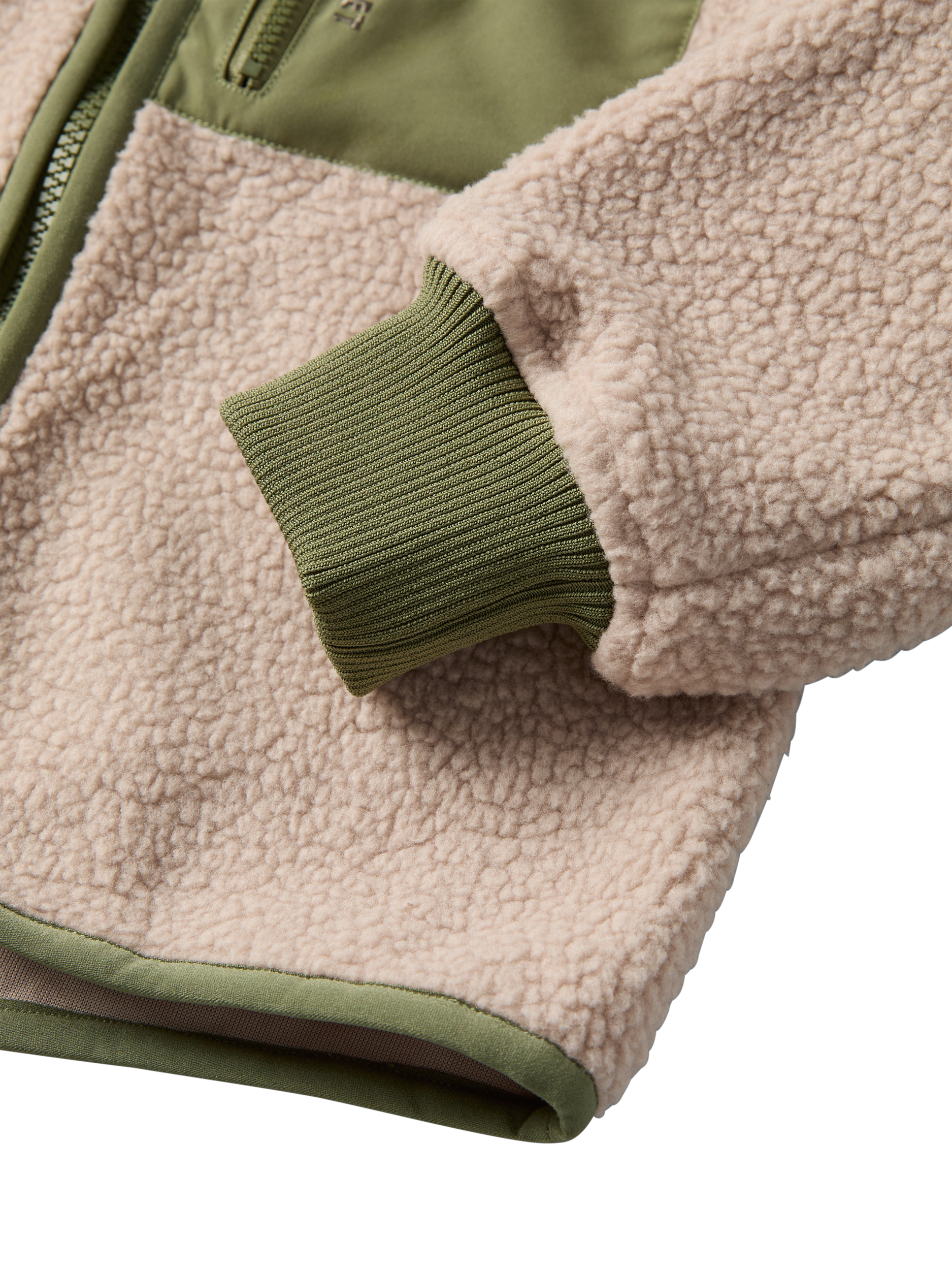 Product image 5 of 5, which shows Polarn O. Pyret Kids' Teddy Jacket, Natural, 1-2 years