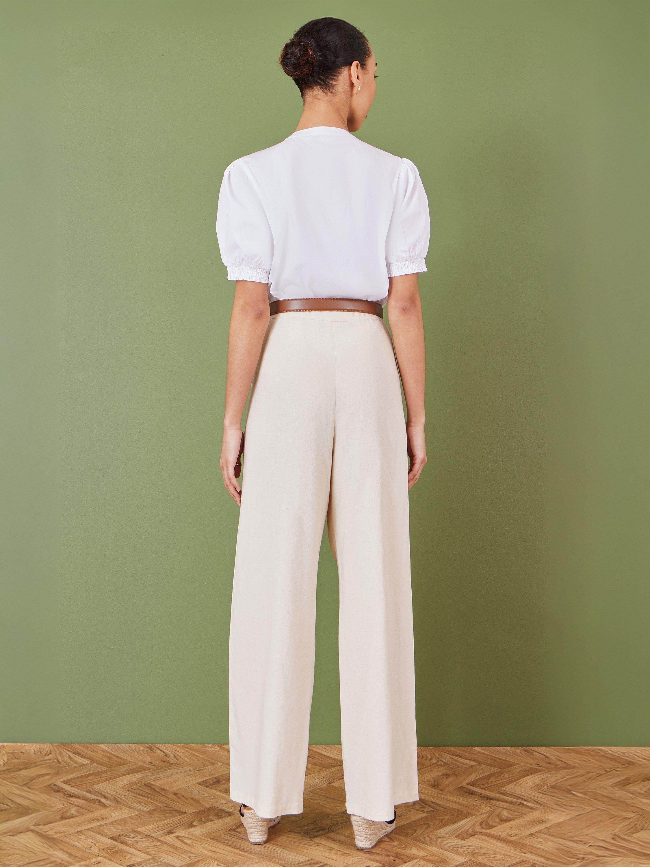 Product image 5 of 6, which shows Yumi Pleated Short Sleeve Shirt, White, 8
