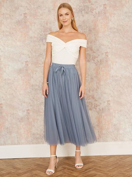 Yumi Bardot Knot Top - view 2, White