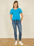 Yumi Broderie Anglaise Sleeve Button Top