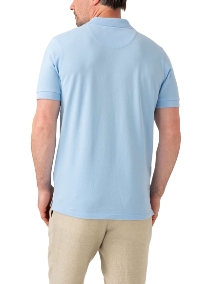 KOY Regular Fit Short Sleeve Pique Cotton Polo Shirt - view 2, Light Blue