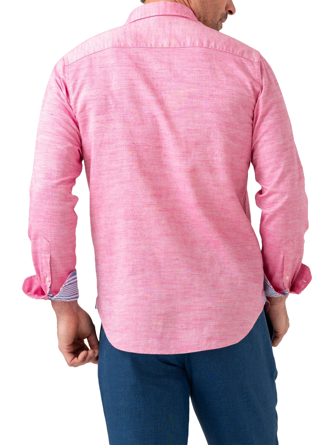 Product image 2 of 7, which shows KOY Cotton Linen Blend Regular Fit Shirt, Coral, S