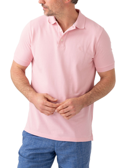 KOY Regular Fit Short Sleeve Pique Cotton Polo Shirt, Pink, Pink
