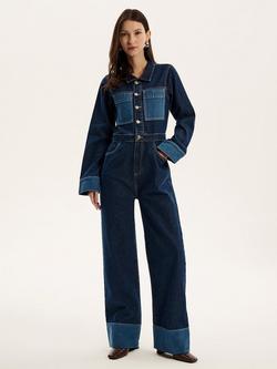 OMNES Diya Denim Jumpsuit, Blue, Blue