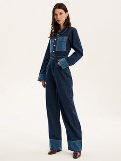 OMNES Diya Denim Jumpsuit, Blue - view 2, Blue