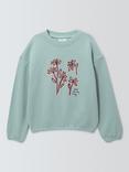 John Lewis Kids' Graphic Flowers Sweatshirt, Blue