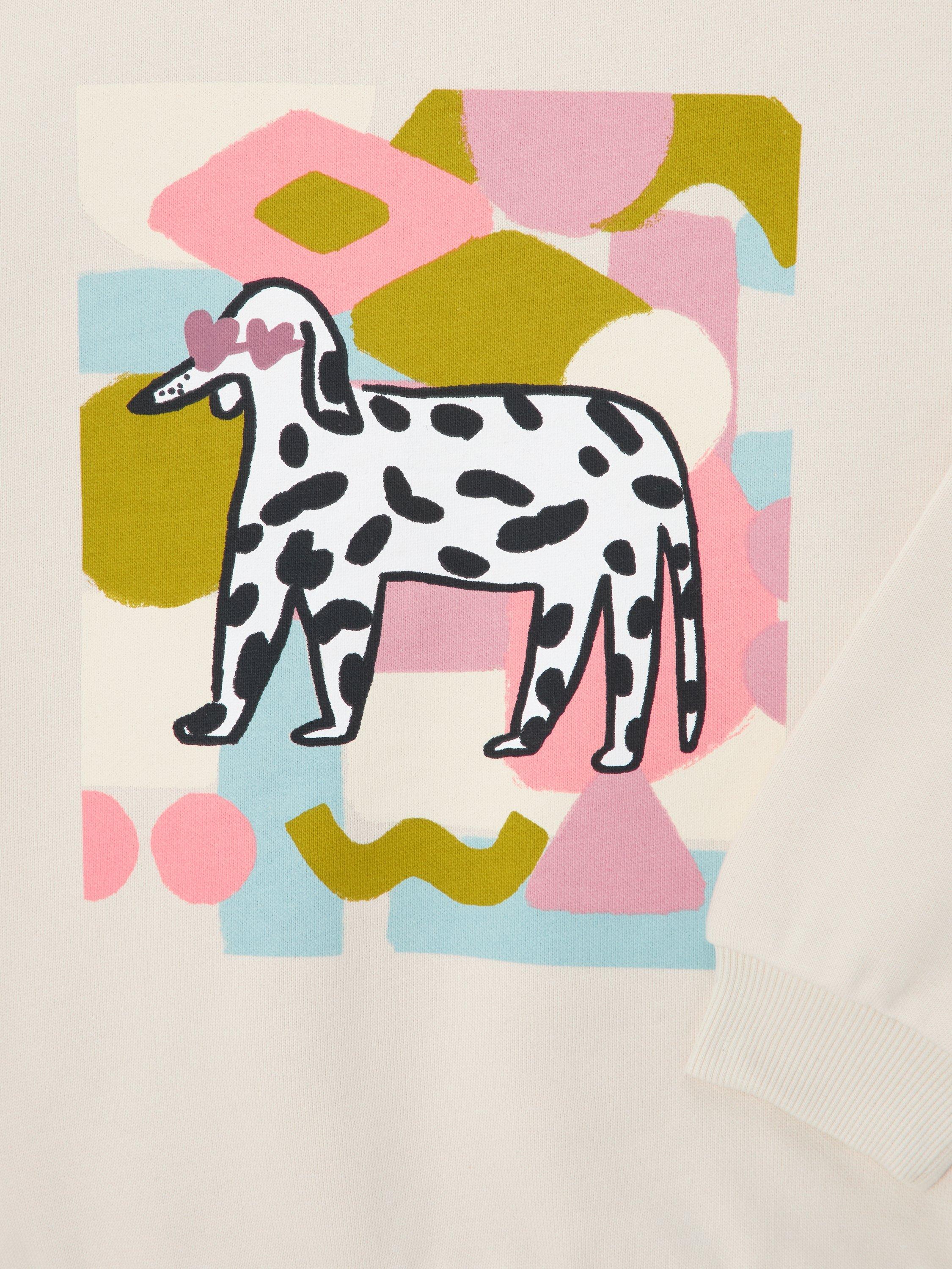 Product image 3 of 3, which shows John Lewis Kids' Sunglasses Dog Sweatshirt, White, 3 years