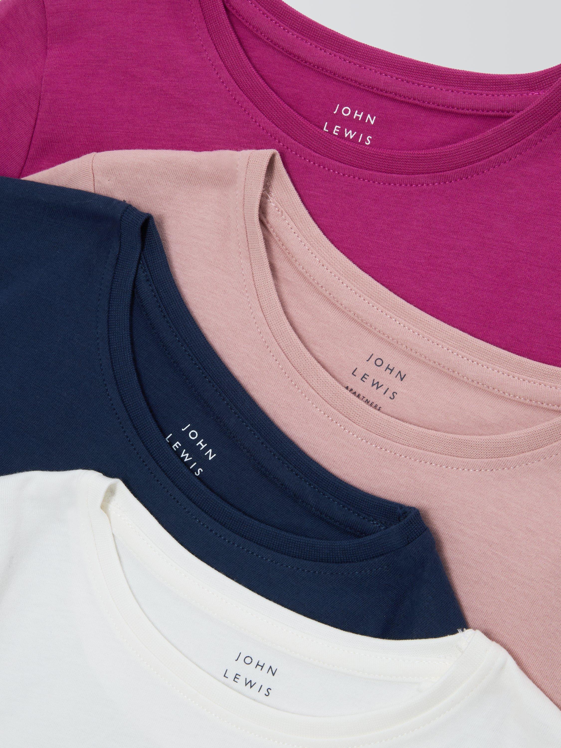 Product image 3 of 6, which shows John Lewis Kids' Long Sleeve Jersey Tops, Pack of 4, Multi, 3 years