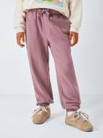 John Lewis Kids' Tapered Jersey Joggers, Dark Pink