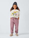 John Lewis Kids' Tapered Jersey Joggers, Dark Pink