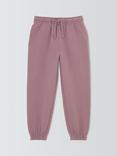 John Lewis Kids' Tapered Jersey Joggers, Dark Pink
