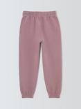 John Lewis Kids' Tapered Jersey Joggers, Dark Pink
