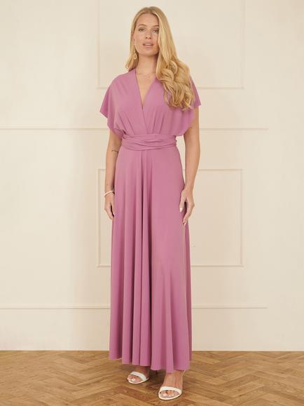 Yumi Stretch Multiway Maxi Dress, Green, Pink