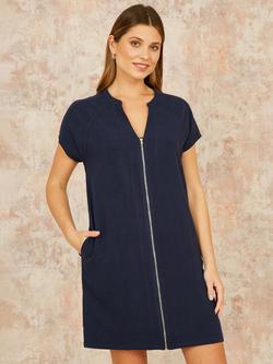 Yumi Zip Tunic Dress, Navy, Navy