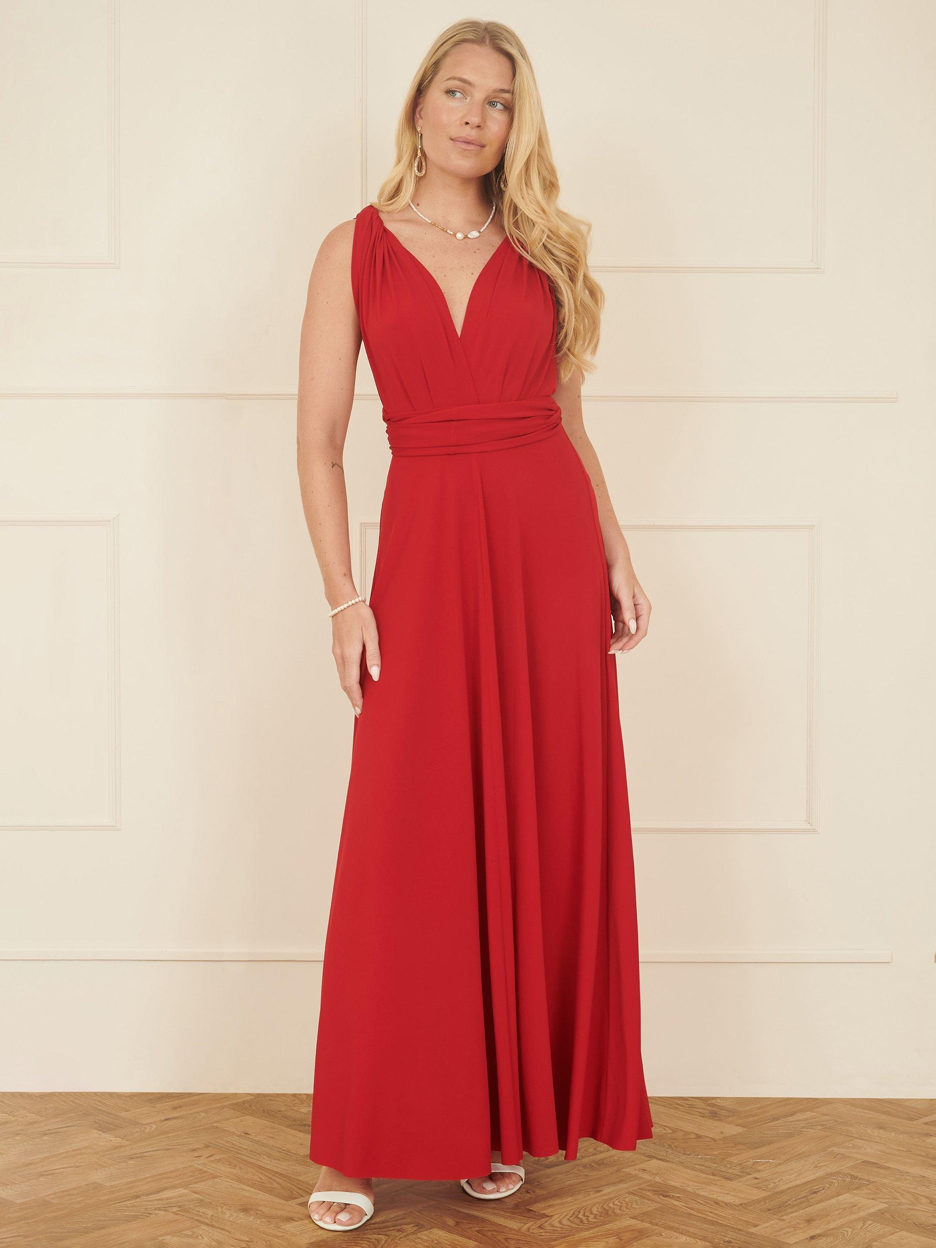 Product image 3 of 7, which shows Yumi Jersey Stretch Multiway Dress, Red, 8