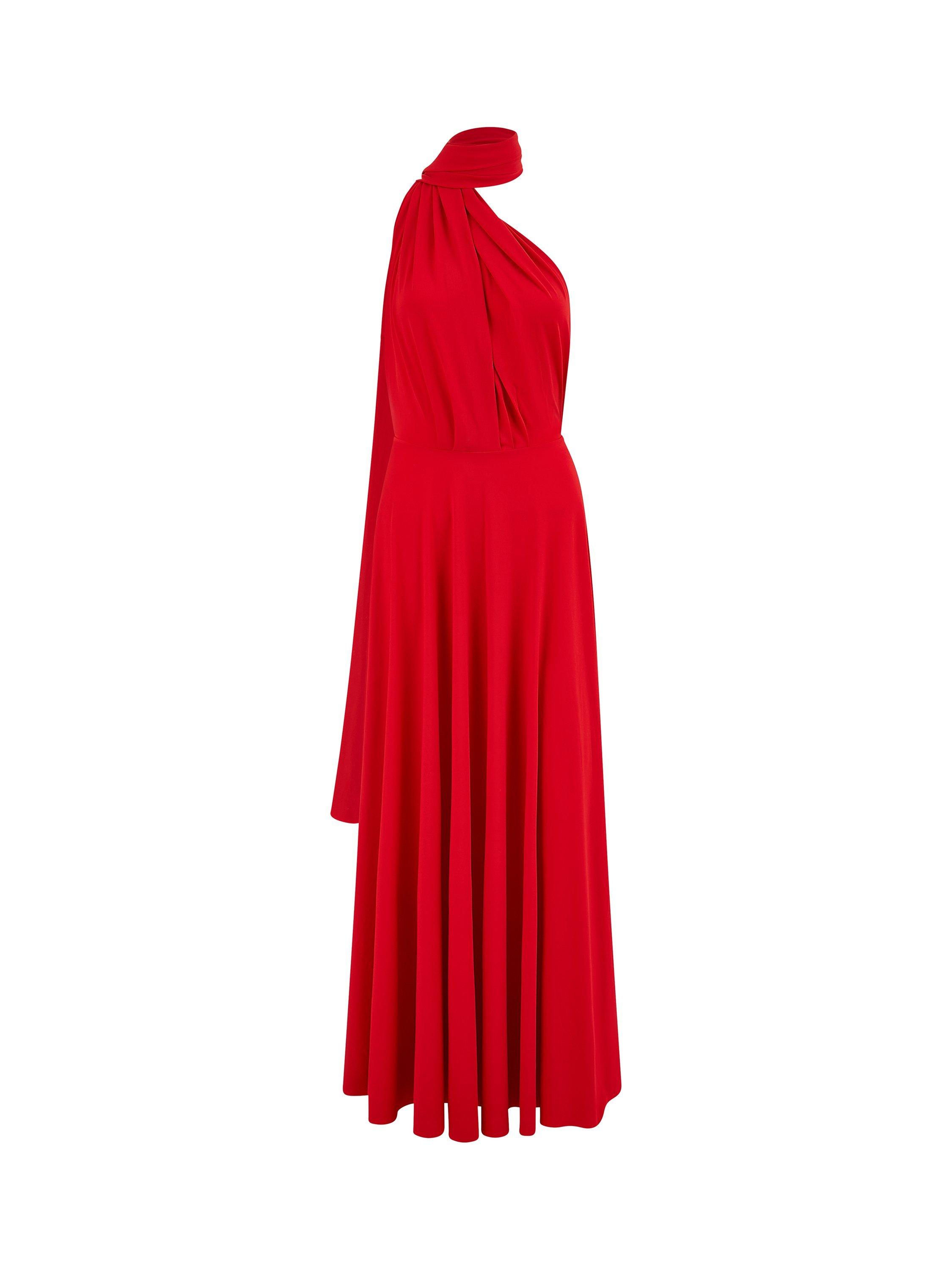 Product image 7 of 7, which shows Yumi Jersey Stretch Multiway Dress, Red, 8