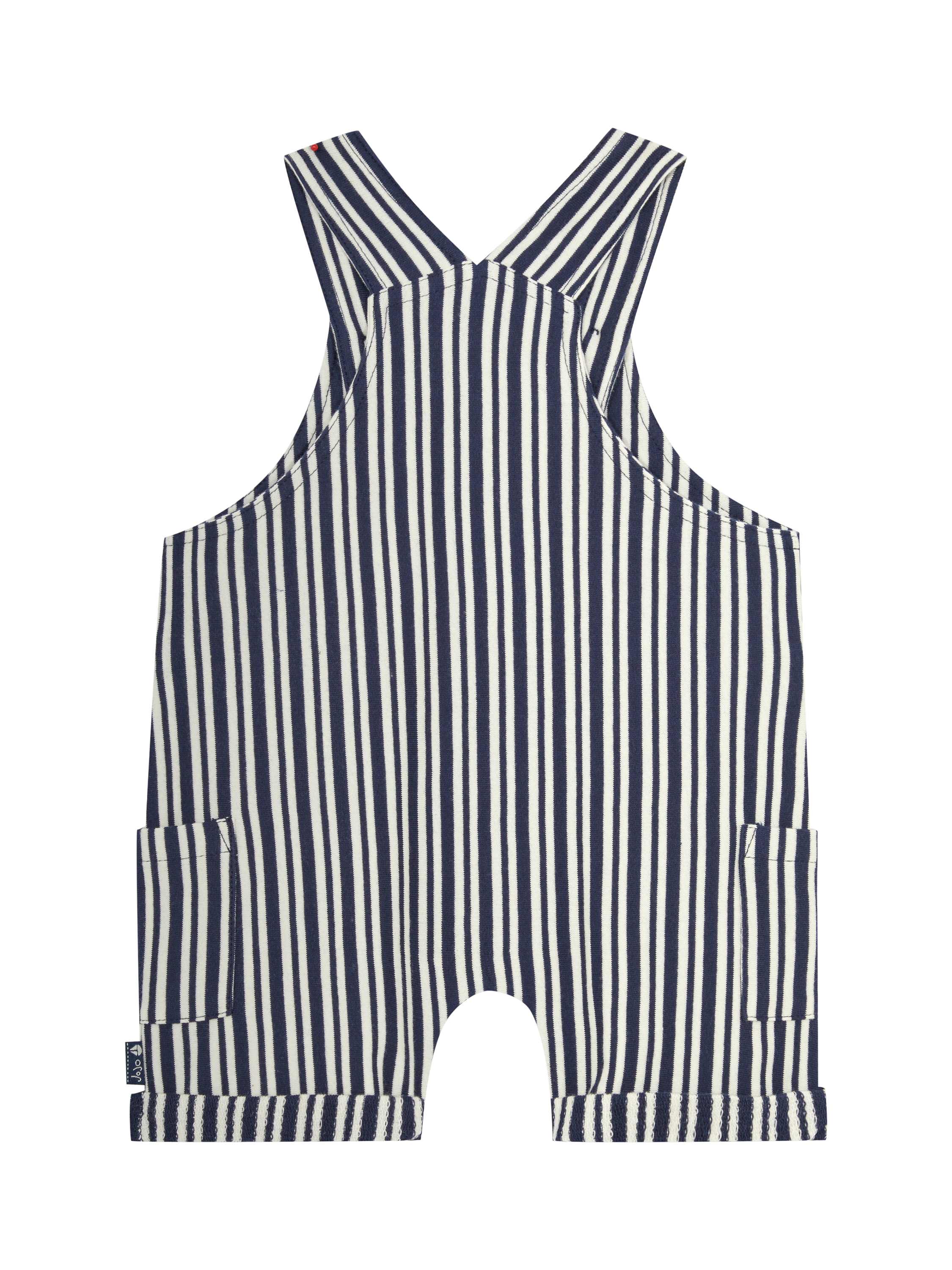 Product image 2 of 6, which shows JoJo Maman Bébé Baby T-Shirt & Stripe Dungarees Set, Navy, 0-3 months