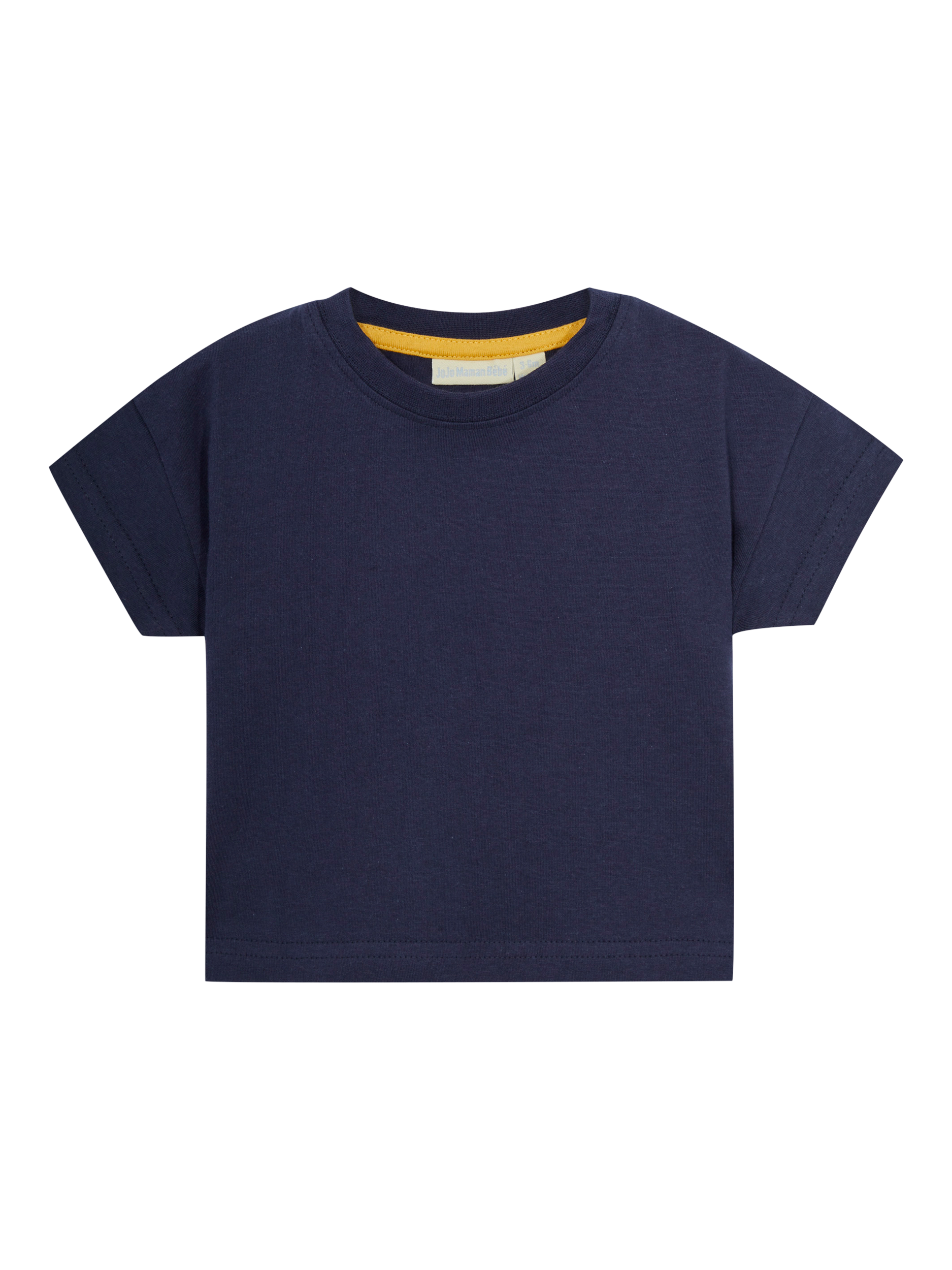 Product image 3 of 6, which shows JoJo Maman Bébé Baby T-Shirt & Stripe Dungarees Set, Navy, 0-3 months
