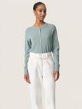 Soaked In Luxury Spina Rib Knit Cardigan, Silver Blue