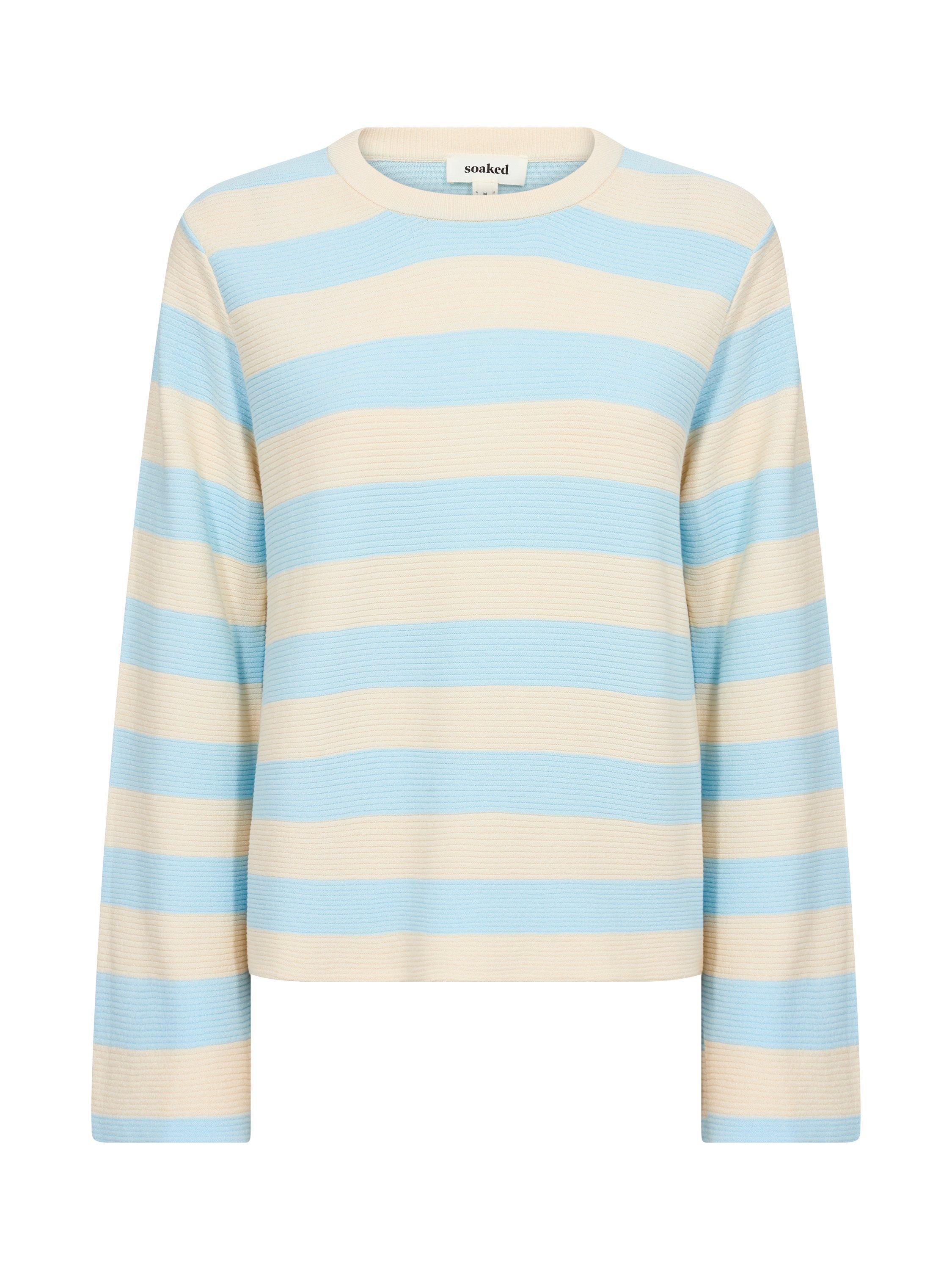 Product image 5 of 6, which shows Soaked In Luxury Lidya Stripe Rib Knit Jumper, Nantucket Breeze, XS