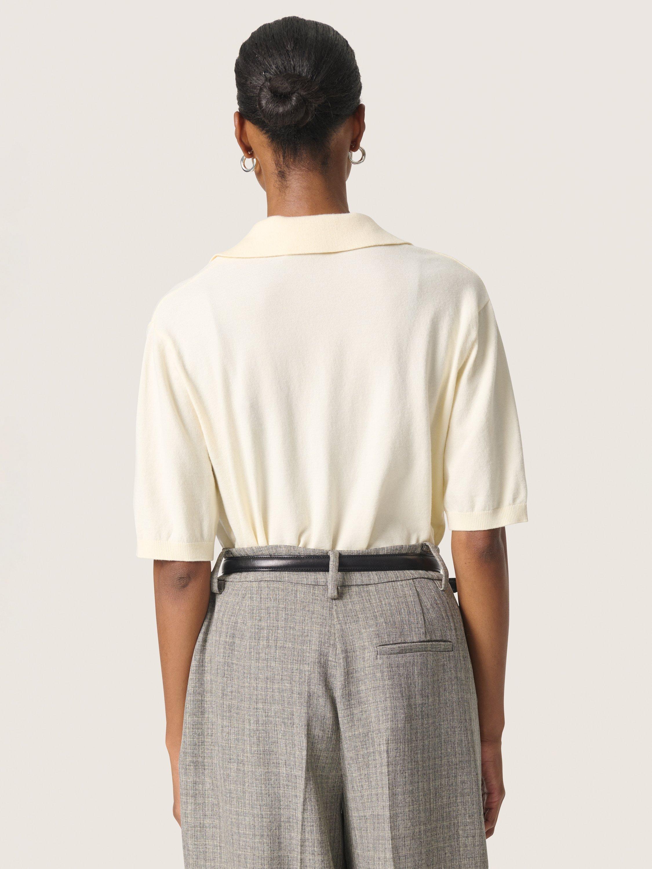 Product image 2 of 6, which shows Soaked In Luxury Spina Polo Jumper, Whisper White, XS
