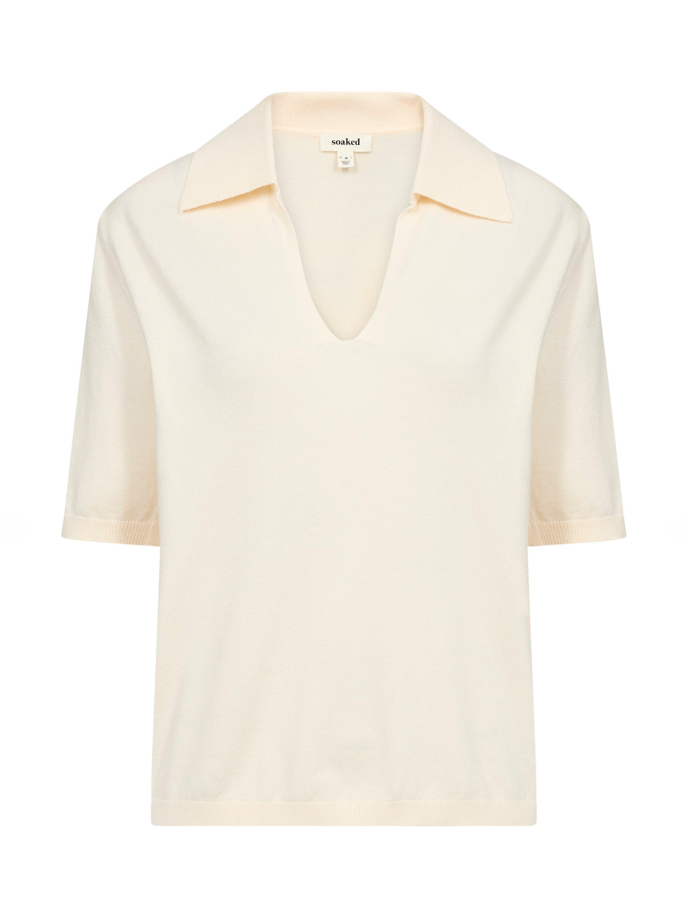 Product image 5 of 6, which shows Soaked In Luxury Spina Polo Jumper, Whisper White, XS