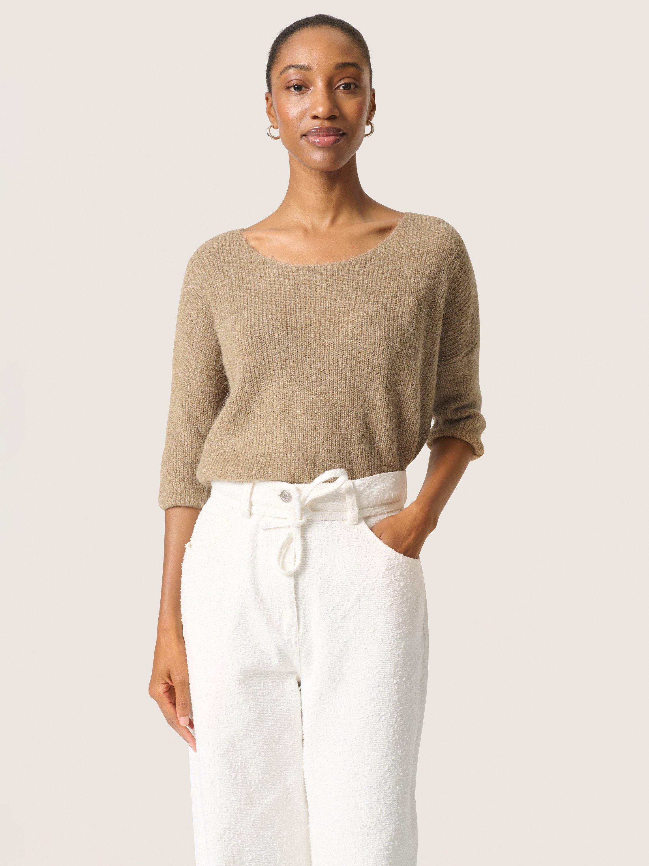 Product image 1 of 6, which shows Soaked In Luxury Tuesday Wool Rich Jumper, Neutral, L