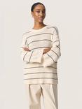 Soaked In Luxury Winta Stripe Jumper, White/Black