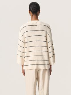 Soaked In Luxury Winta Stripe Jumper, White/Black - view 2, White/Black