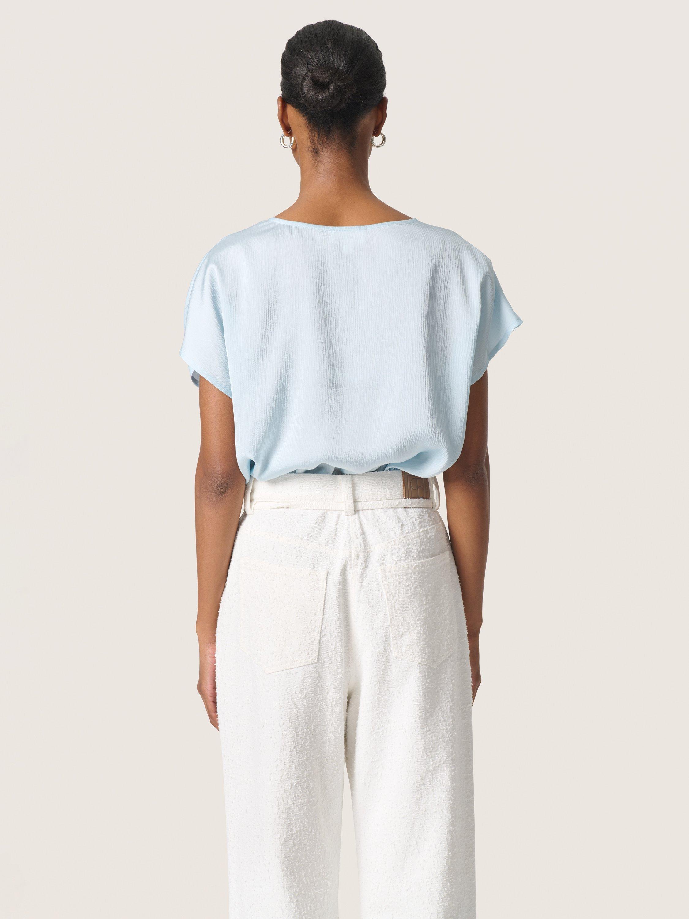 Product image 2 of 6, which shows Soaked In Luxury Ioana V-Neck Top, Nantucket Breeze, S